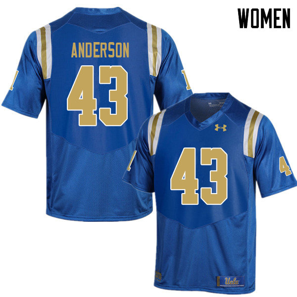 Women #43 Je'Vari Anderson UCLA Bruins College Football Jerseys Sale-Blue